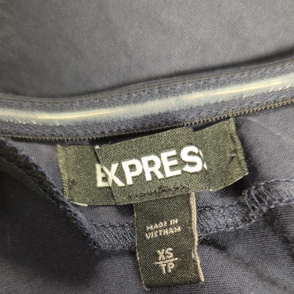 Express One Shoulder Satin Slip Midi Dress Navy Blue size XSmall cocktail party - Picture 5 of 6